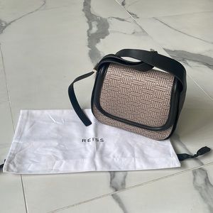 REISS Cleo Leather Saddle Bag